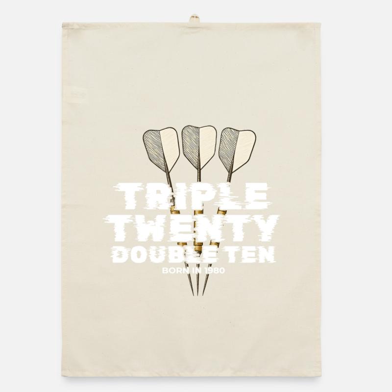 Vintage 1980's Darts Checkout Organic dish towel