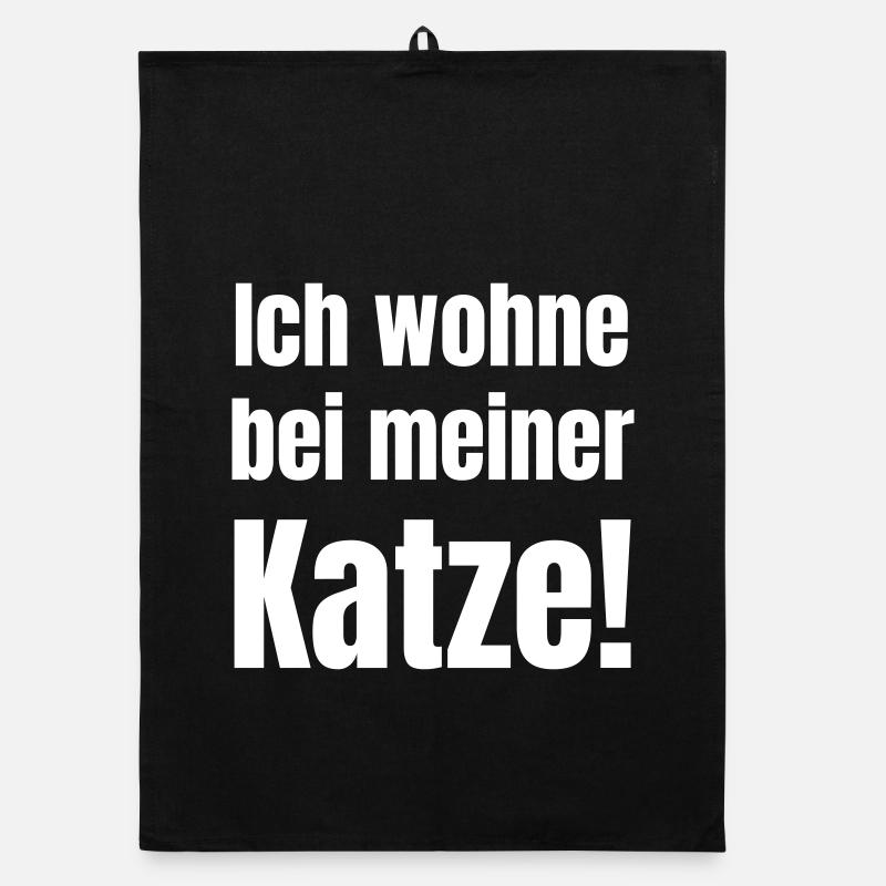 Ich wohne bei meiner Katze Organic Geschirrtuch
