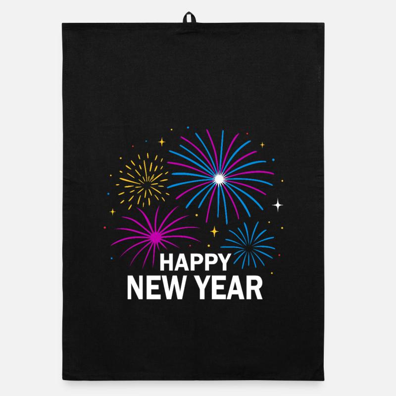 Feux d’artifice Conception du Nouvel An – Bonne année Torchon bio
