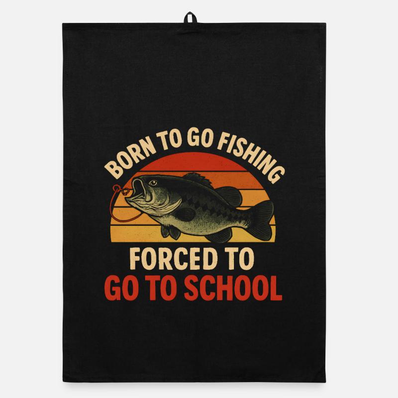Né pour aller pêcher, forcé d’aller à l’école Pêcheur Torchon bio