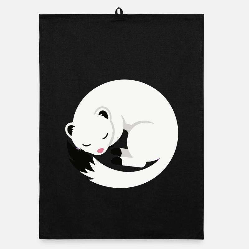 Style minimaliste à l’hermine de sommeil mignon Torchon bio