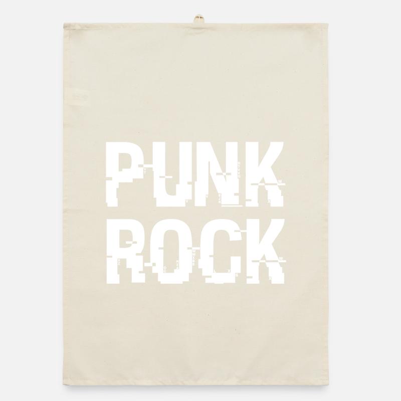 Punk Rock Distressed Typography Organic dish towel
