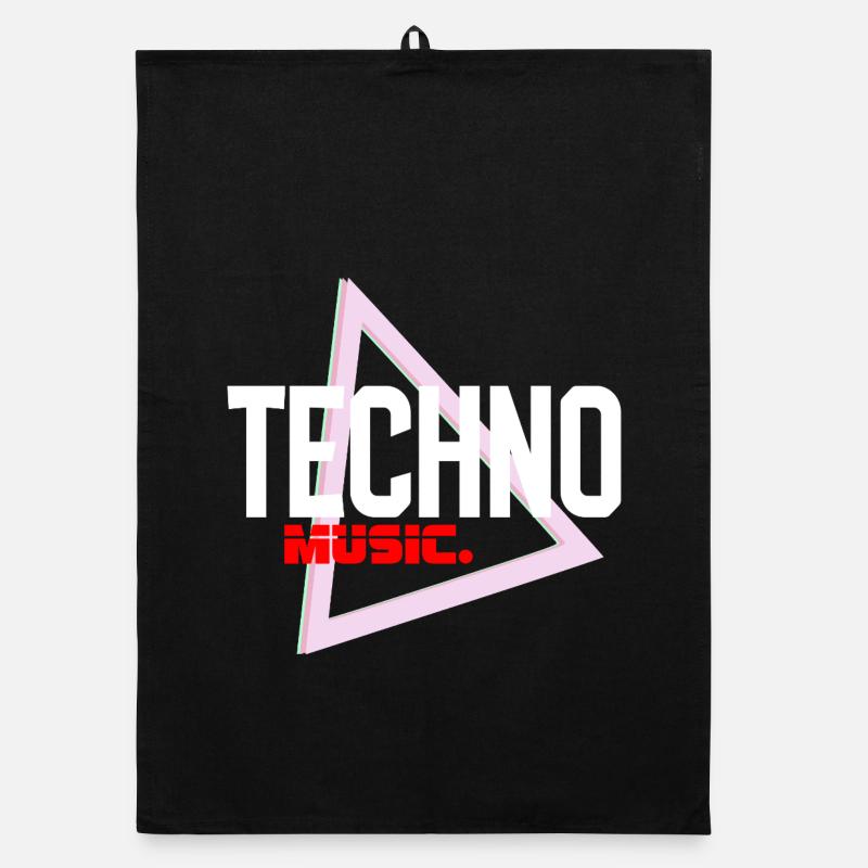 Techno Neon Dreieck Puls Organic Geschirrtuch