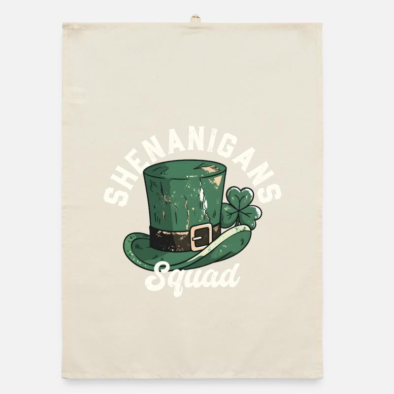 Shenanigans Squad Leprechaun Hat Organic dish towel