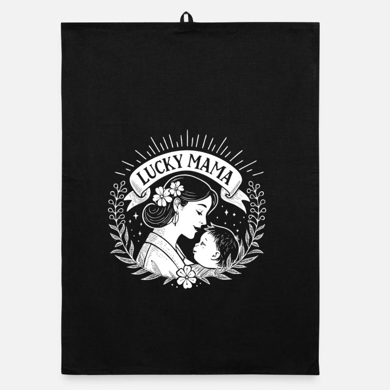 lucky mama with baby Organic dish towel