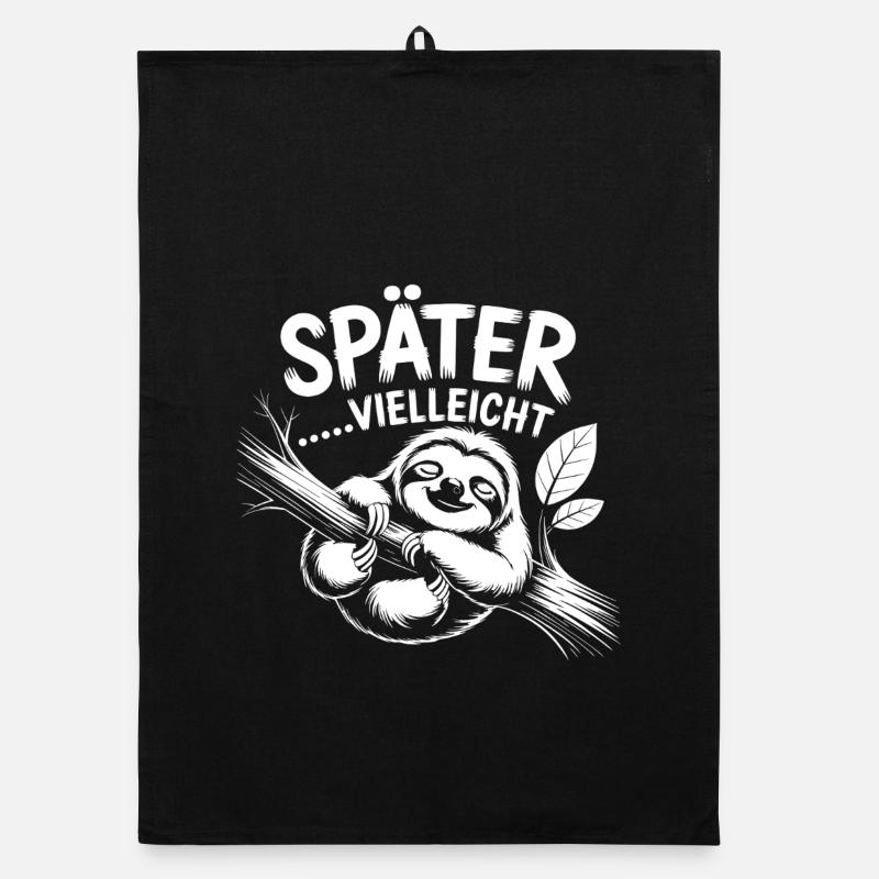 Später Vielleicht Faultier Organic Geschirrtuch