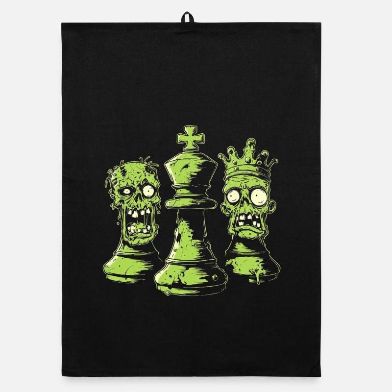 Chess Zombie Figures Design for Men Gift Organic dish towel