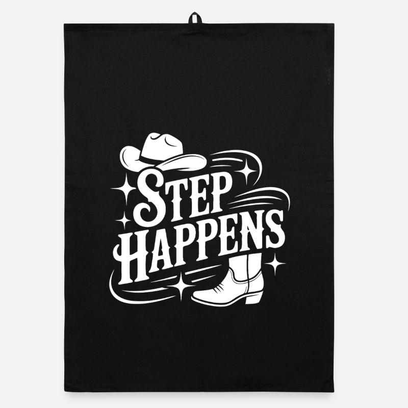 Step Happens Western Line Dance Organic Geschirrtuch
