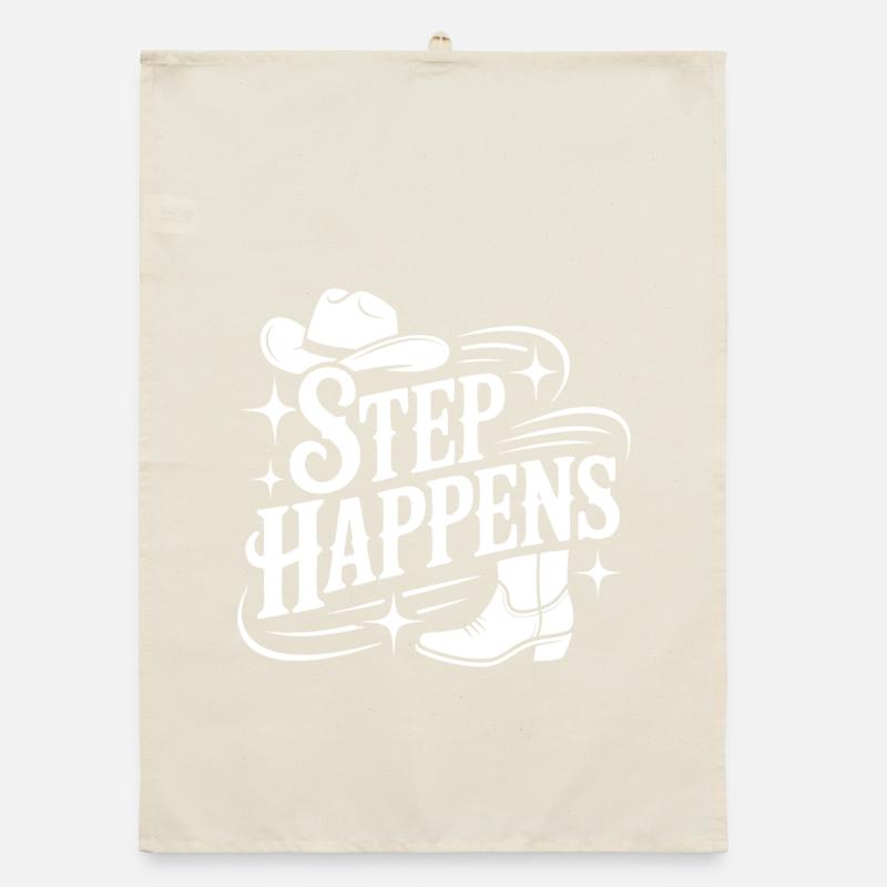Step Happens Western Line Dance Organic dish towel