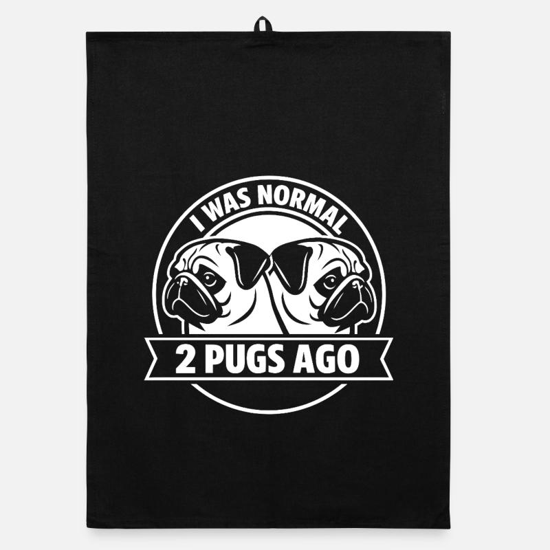 Ich war vor 2 Mopsen und Hunden noch normal, lustiger Tierhalter Organic Geschirrtuch