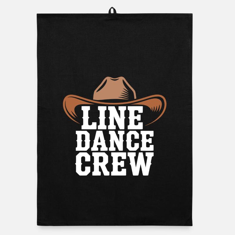 Line Dance Crew Cowboy Hat Organic Geschirrtuch