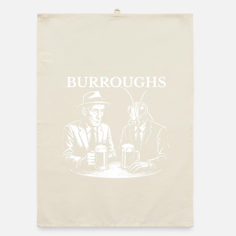 William S Burroughs drinking beer with cockroach Organic dish towel