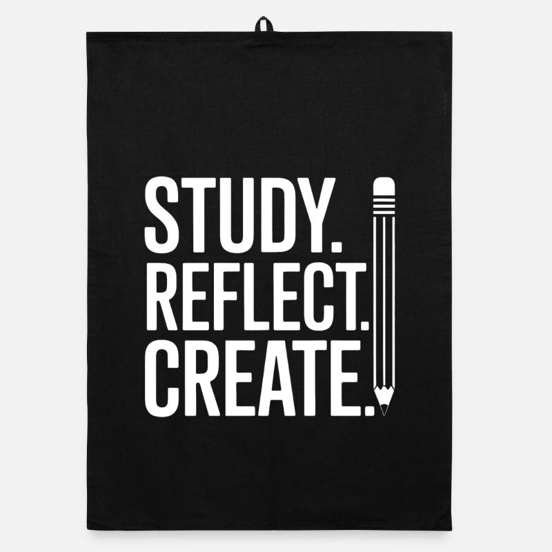 Study Reflect Create Typography Art Organic dish towel