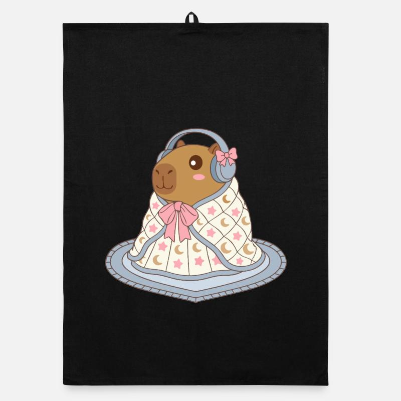 Couverture d’oreilles capybara mignonne - Vêtements douillets Torchon bio