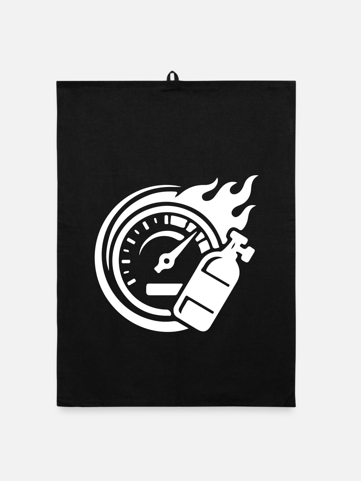 Turbo Boost Tuning Symbol - Organic Geschirrtuch - Schwarz - Vorne