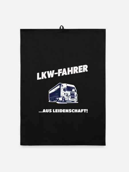 LKW-Fahrer Aus Leidenschaft Trucker Geschenk - Organic Geschirrtuch - Schwarz - Vorne