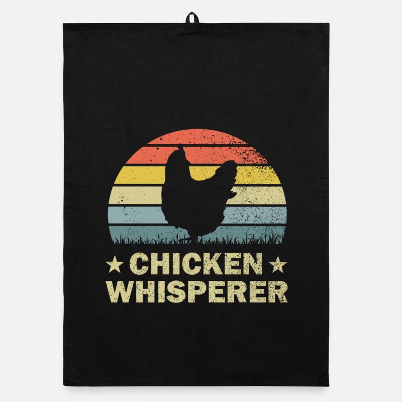 Huhn Hühner - Organic Geschirrtuch - Schwarz