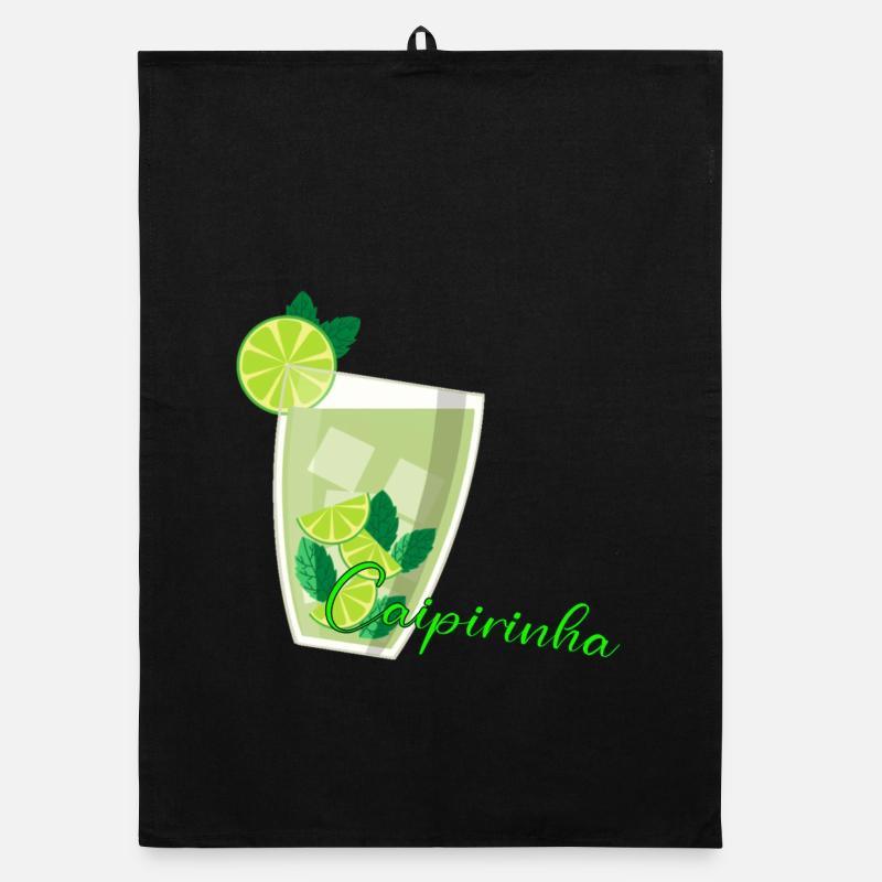 Verre de caipirinha avec menthe au citron vert Torchon bio