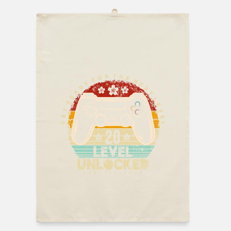 20 Unlocked Retro Controller Organic dish towel