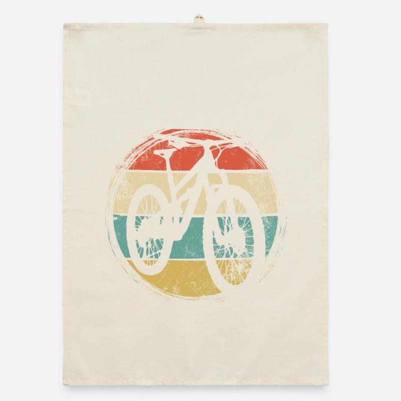 Retro Cycle Sunset Stripes Organic dish towel