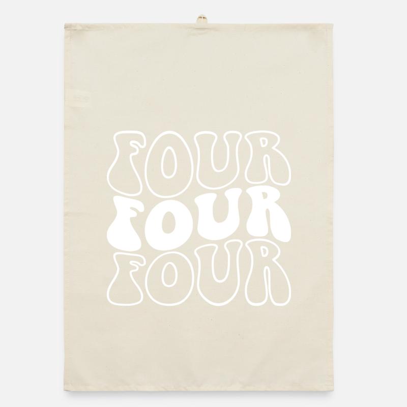 Quatre 4e anniversaire Enfants Garçons Filles 4 ans Torchon bio