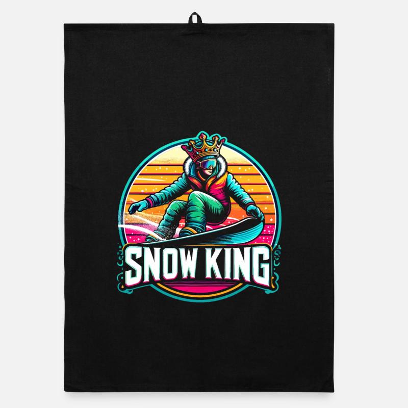 Snow King Snowboard Design Organic Geschirrtuch