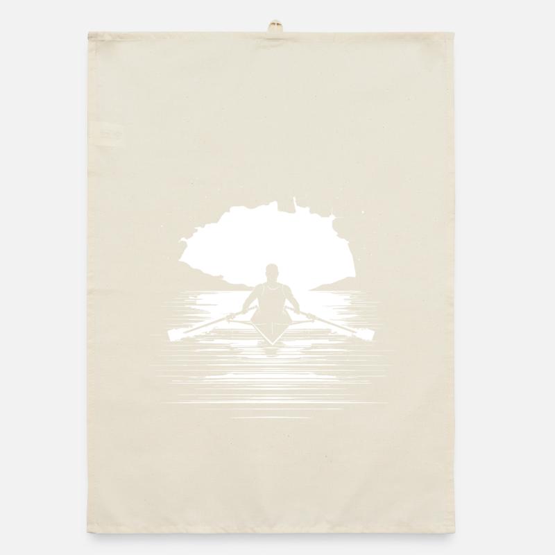 Rower Drawing Organic dish towel