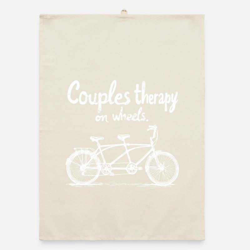 Tandem Cycling for Two Couples Therapy Organic dish towel
