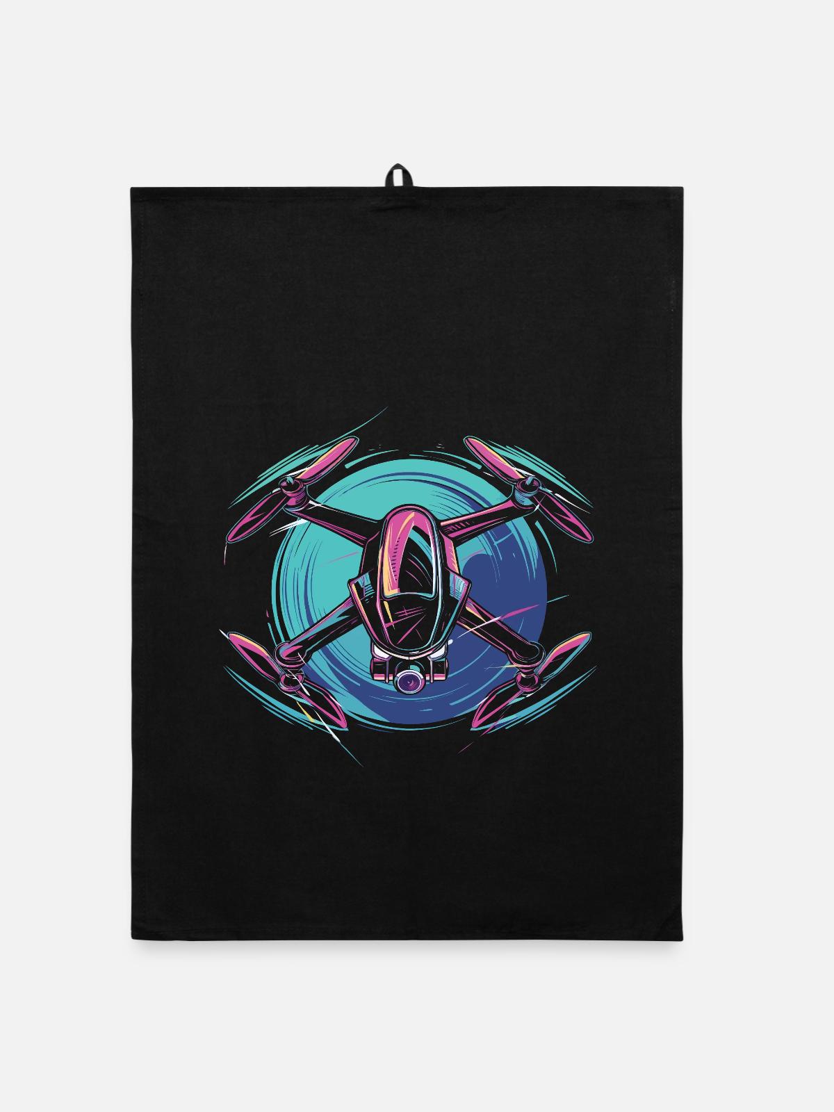 Dynamic Drone - Organic dish towel - black - Front