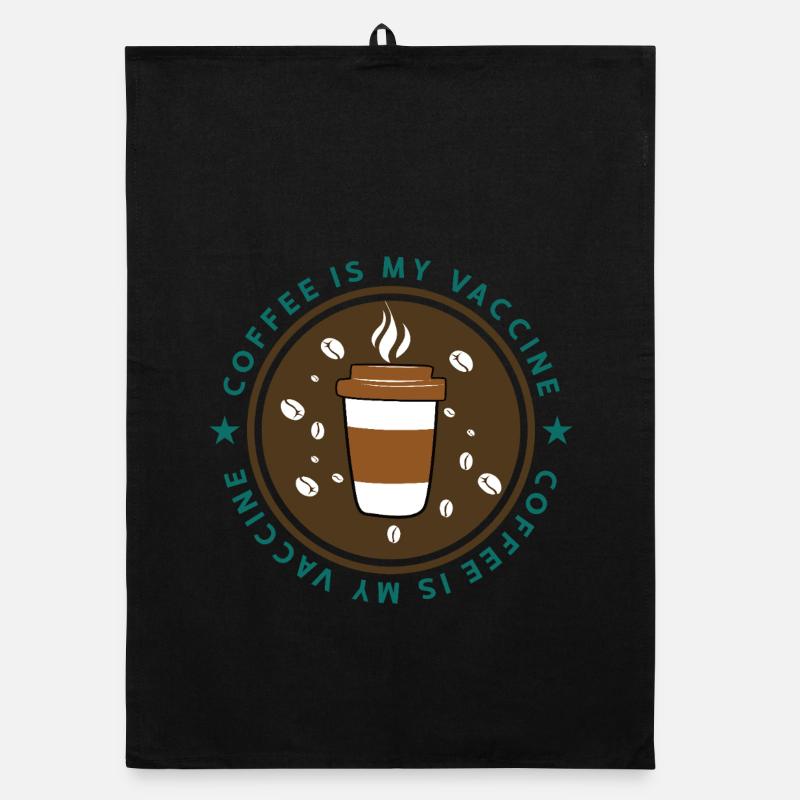 Vaccinated with coffee Organic dish towel