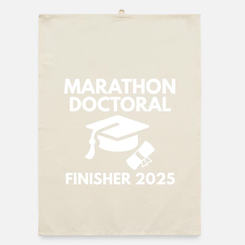 Marathon Doctoral Finisher 2025 PhD Student Gift Organic dish towel