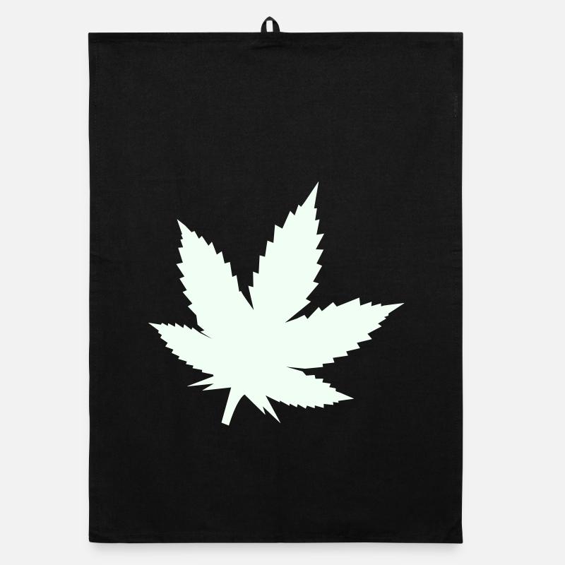 Feuille de Cannabis Silhouette Menthe Torchon bio