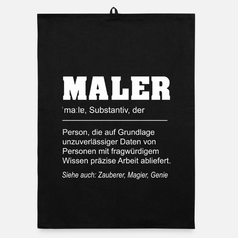 Lustige Definition Maler Beruf - Organic Geschirrtuch - Schwarz