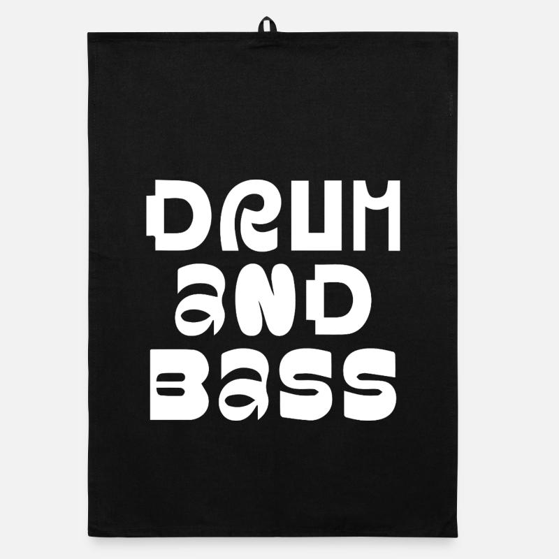 Drum and Bass Typographic Tee Organic dish towel