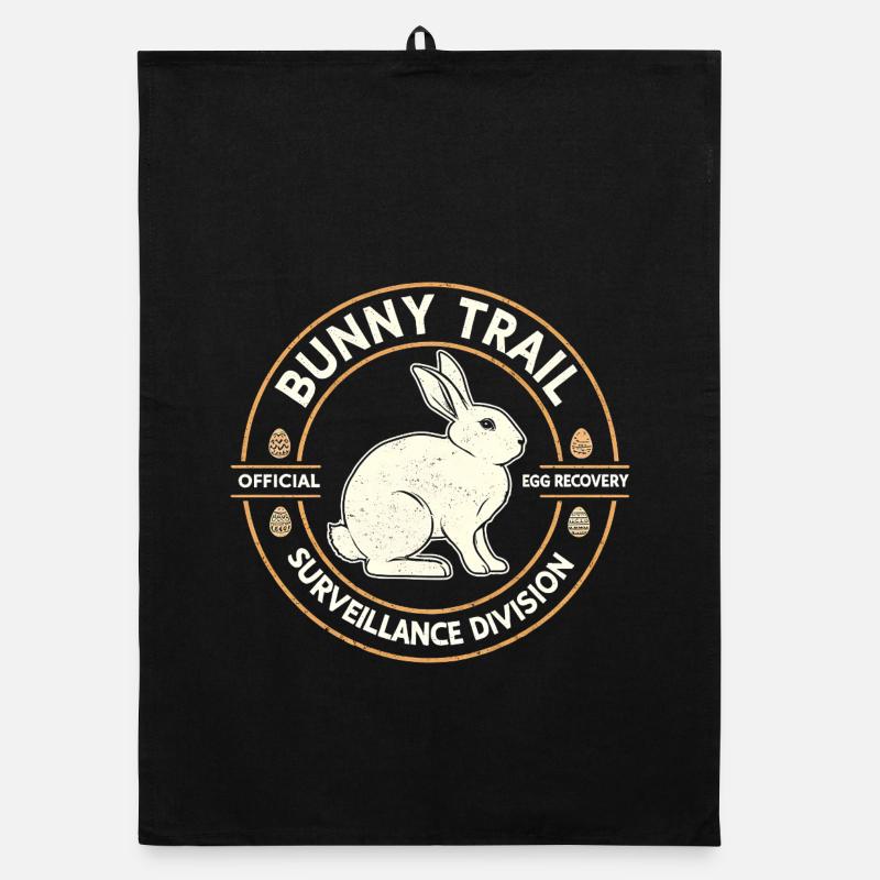 Rabbit Path Surveillance Department Funny Easter Organic dish towel