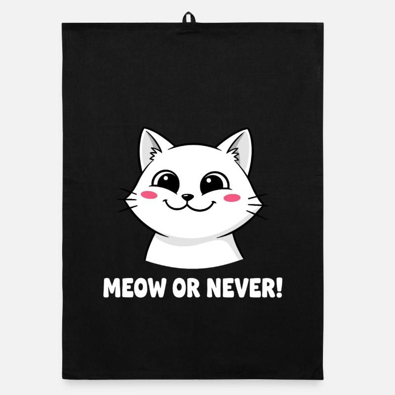 Meow or Never Cat Organic dish towel