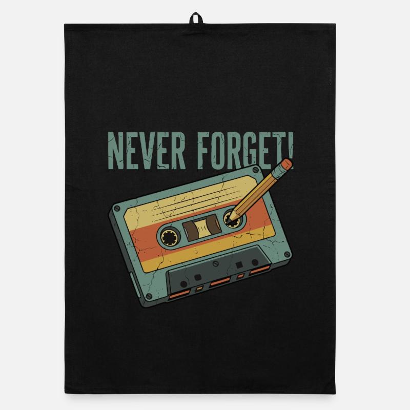 N’oublier jamais – Design rétro cassette & crayon Torchon bio