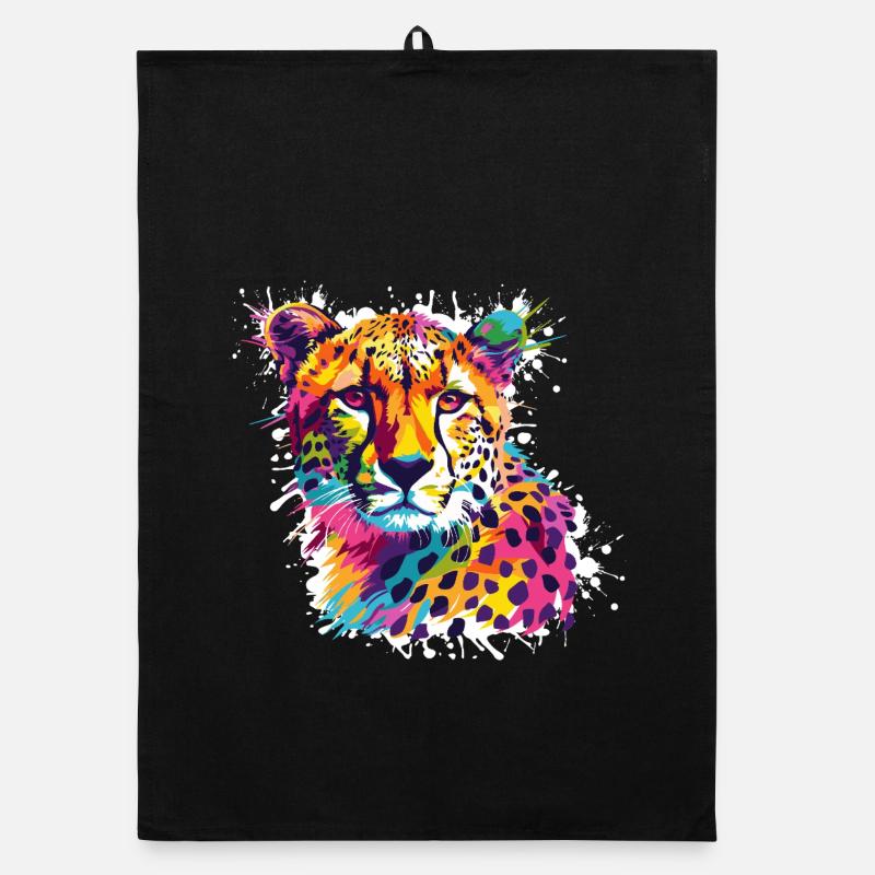Gepard Leopard Graffiti Organic Geschirrtuch
