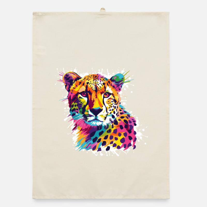 Cheetah Leopard Graffiti Organic dish towel