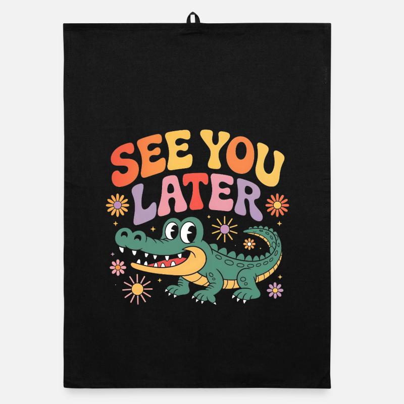 Bis später Alligator retro niedlich Organic Geschirrtuch