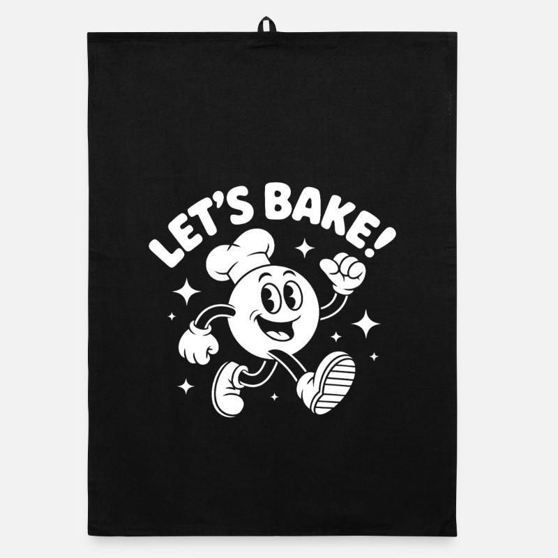 Let's Bake! Cartoon-Keksfigur Organic Geschirrtuch