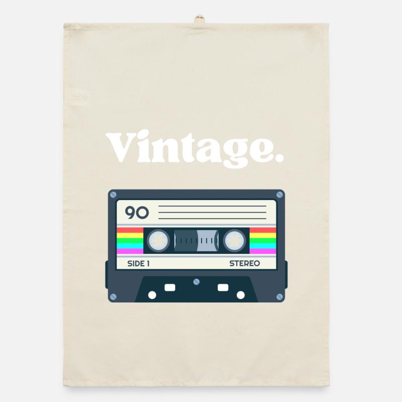 Cassette Rainbow Retro Vibe Organic dish towel