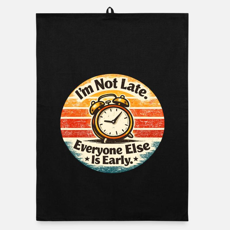 Punctuality Alarm Clock Retro Organic dish towel