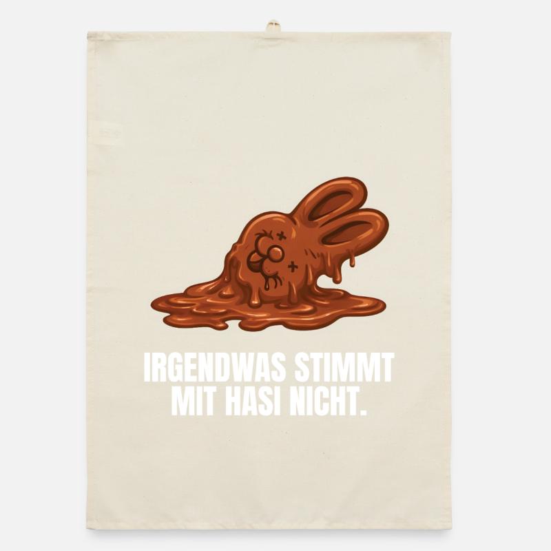 Chocolate bunny Easter Organic dish towel