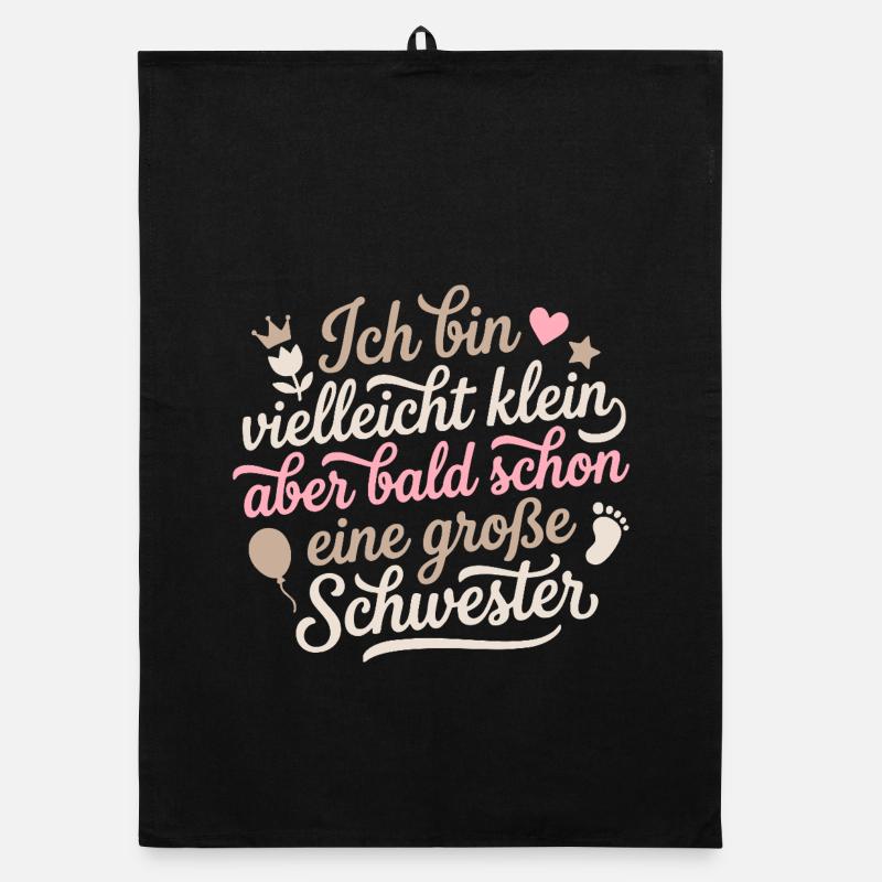 Klein aber bald schon große Schwester 2026 / 2027 Organic Geschirrtuch