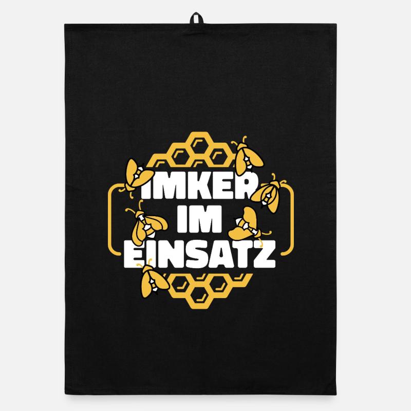 Imker im Einsatz Spruch Organic Geschirrtuch