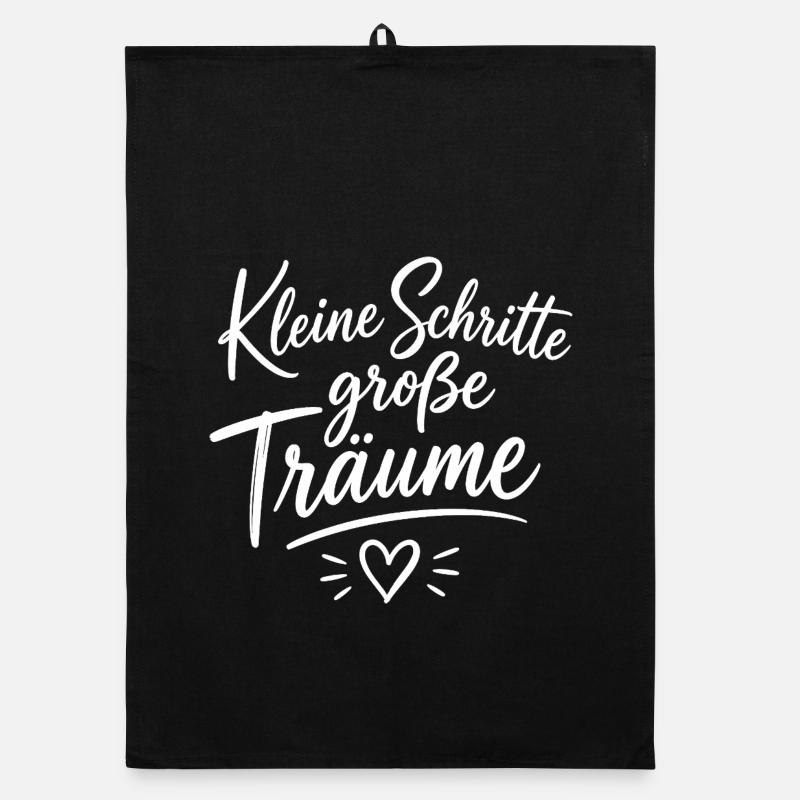 Keine Schritte Große Träume Script Organic Geschirrtuch
