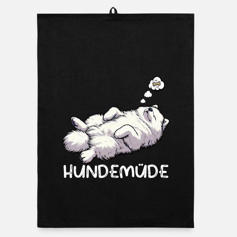 Dog Tired Samoyed Samoyed Owner Samoyed Dog Organic dish towel