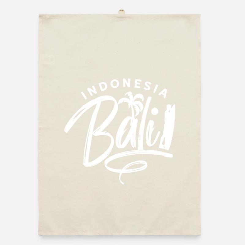 Bali Palm Script Vintage Organic dish towel