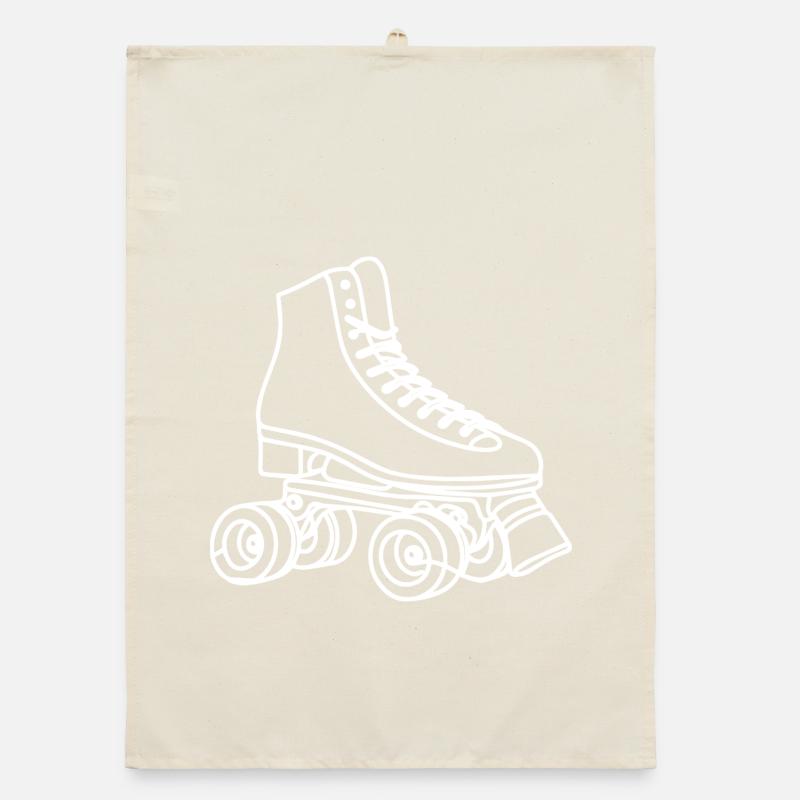 Roller Skates Drawing Organic dish towel